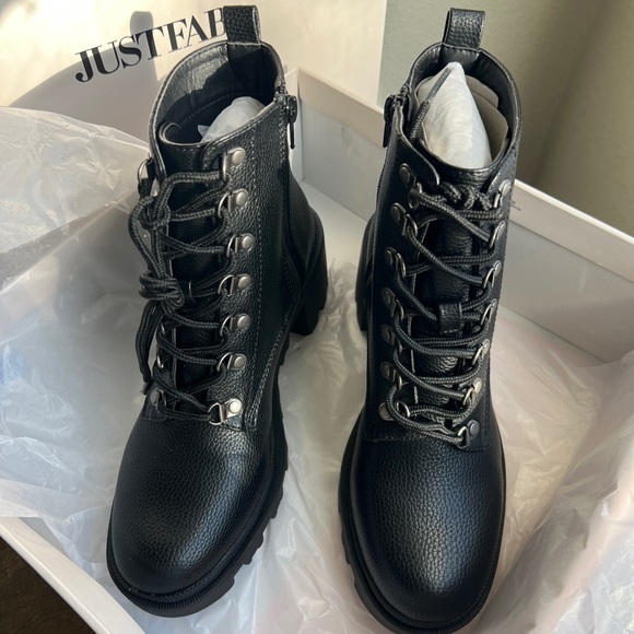 JustFab Averie Lace-up Ankle Boot - Picture 8 of 9